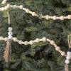 Portable Wooden Christmas Bead Strands For Indoor Holiday Decorations Tree Window Wall Hanging Festival Party Supplies
