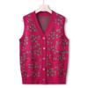 Mom Autumn Vest Knitted Sweater Grandma Wear Autumn Coat Sweater Cardigan Middle Elderly Women's High-end Sweater