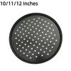 Carbon Steel Perforated Pizza Pan 10/11/12 Inch Non Stick Cooking Plate Round Mupti Purpose Pizza Baking Tray Crispy & Bubbly