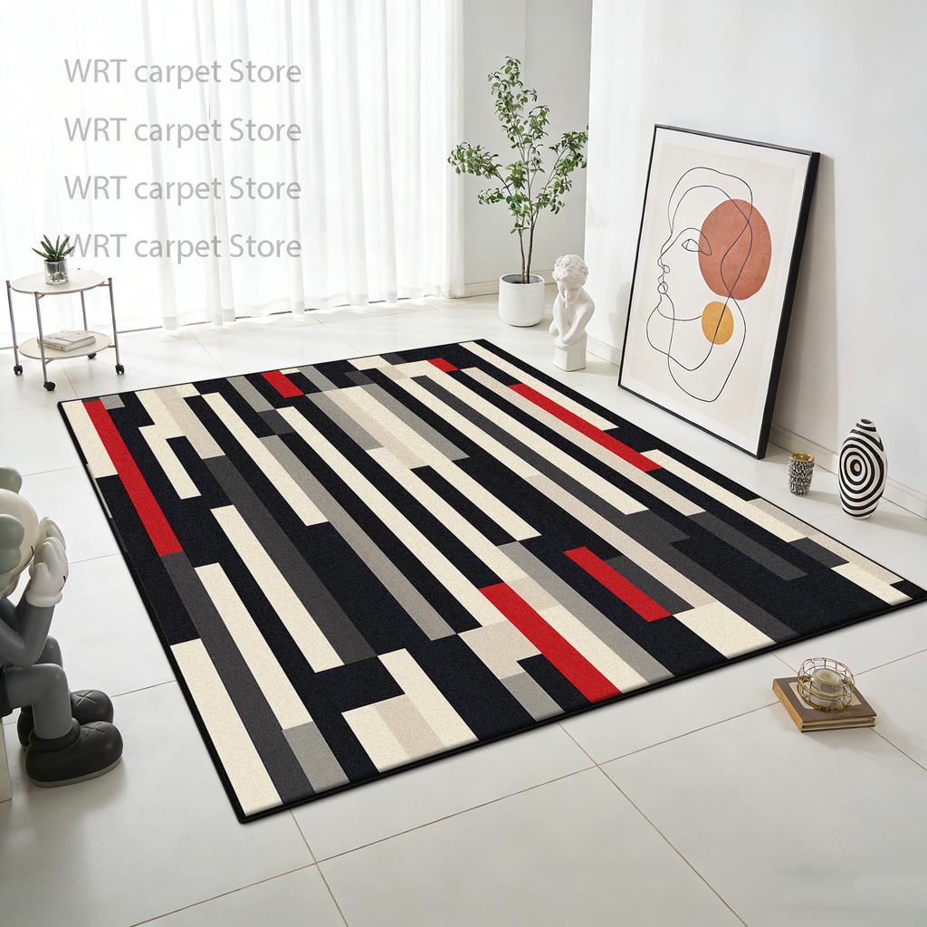 Ins Simple Style Geometric Living Room Carpet Cloakroom Bedroom Washable Non-slip Rug Dining Room Art Decoration Soft Floor Mat