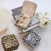 Leopard Print Portable Jewelry Box for Women's Accessories: High-End Necklace, Earring, Stud, and Ring Storage.