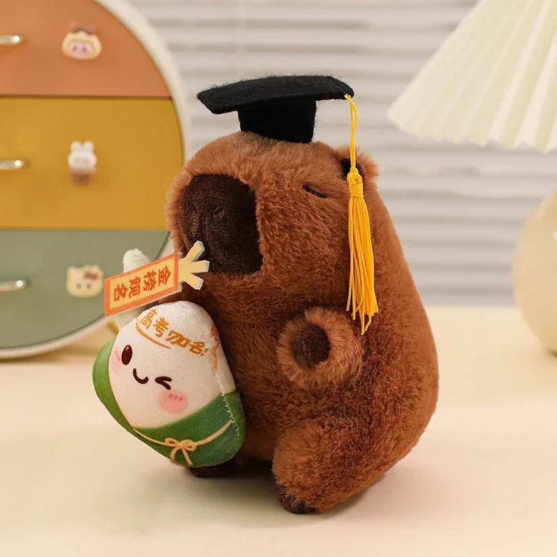Kawaii Dr Capybara Plüschtiere Mini Zarte Donut Zongzi Capybala Anhänger Niedliche Cartoon Schlüsselanhänger Taschen Dekoration Lustiges Kindergeschenk 19cm