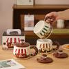 Creative Cartoon Ceramic Mug with Lid High Value Embossed Mug Student Gift Water Cup Home Cute Breakfast Cup