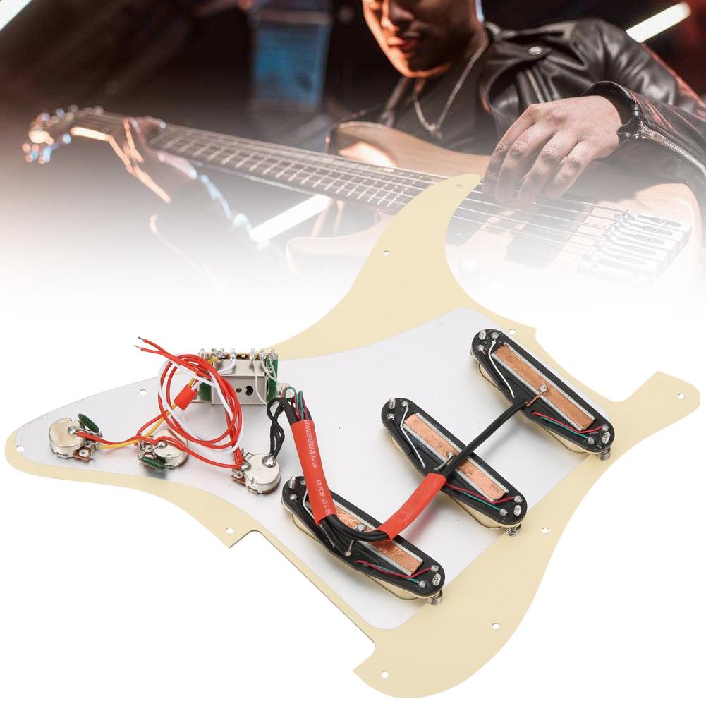 Pre Wired Pickguard Pickup Set Single Coil Beige Electric Guitar Musical Instrument Accessories