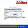 30 Sets Stainless Steel Drywall Concrete Drilling Plug Expansion Bolt Fasteners Self-Tapping Screw And Expansion Tube Anchor Kit