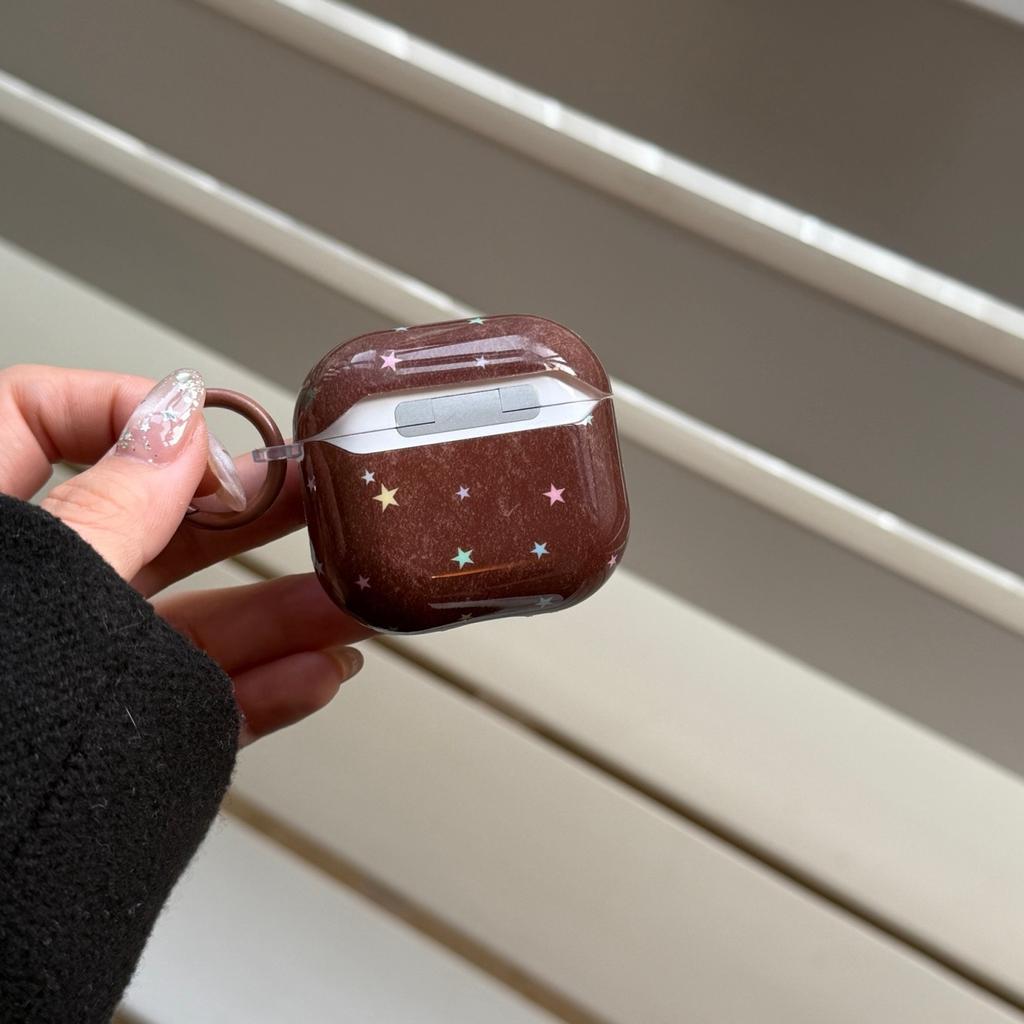 Brown Background Color Stars for AirPods1 Protective Case Apple 1/1 Generation AirPods Pro1 Earphone Case Female