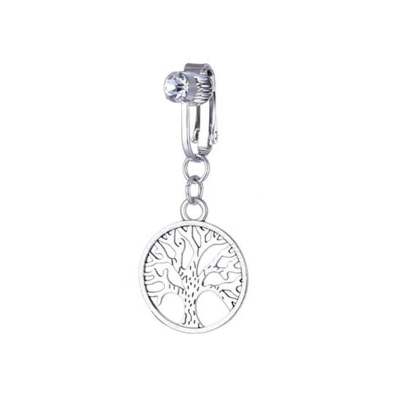 Fałszywy Fałszywy Piercing Brzucha Klip Wisiorek Inkrustowane Diamentowe Pierścionki Pępka Klip Ucha