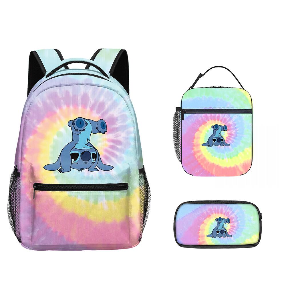 Children'S School Bag, Primary And Secondary School Students Backpack, Children'S Meal Bag, Cartoon Pencil Case Three-Piece Set