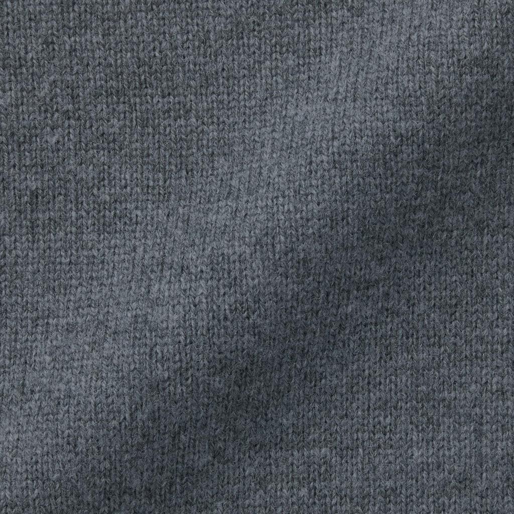 Pull Col Rond en Laine Lavable MUJI Charbon Taille L Femme Tricot Mi-Jauge, BA1P4A4A, Gris,