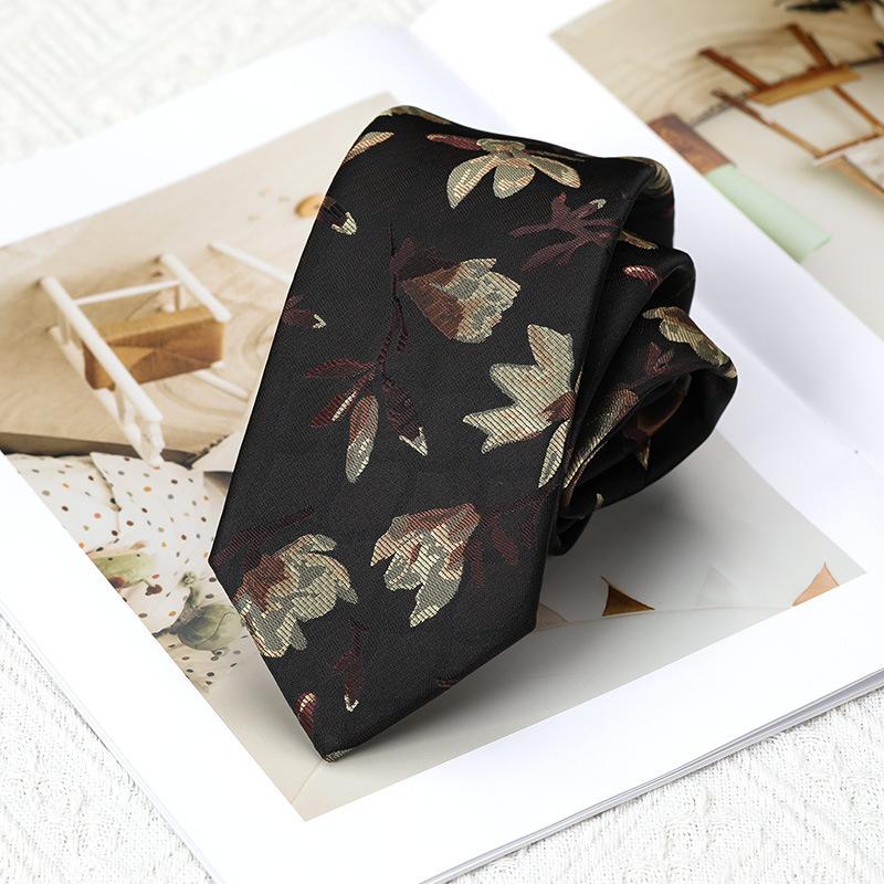 Groom Wedding Men'S Business Dress Banquet Retro Flowers Men'S And Women'S 8Cm Hand-Tied Fashion Yarn Tie