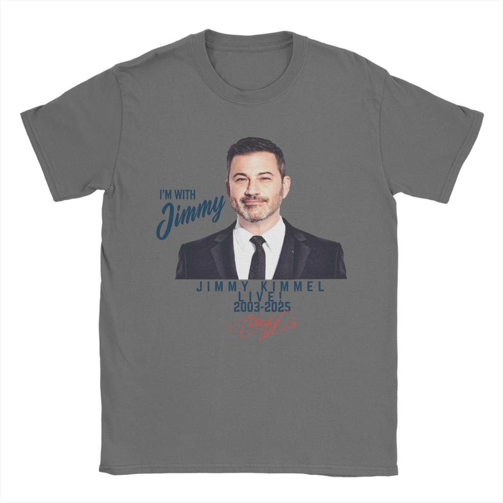 Jimmy Kimmel Red Signature T Shirt Men Cotton Humorous T-Shirt Crew Neck Tees Short Sleeve Tops Birthday Gift