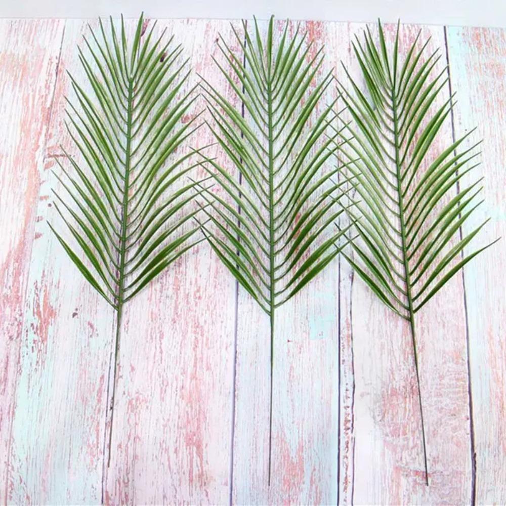 5pcs Plastic Artificial Green Palm Leaves DIY Artificial Leaves  Office Decor
