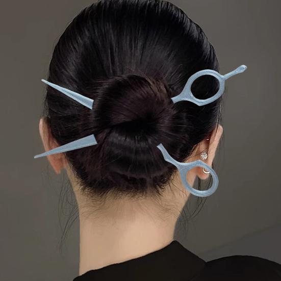 2 ks Francouzský styl Vlasová sponka ve tvaru nůžek Kovová vlasová tyčinka Vintage vlasové sponky Unikátní styl Doplňky do drdolu