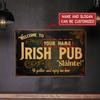 Personalisierbares irisches Pub-Metallschild, personalisiert, Vintage-Bar, Heimwanddekoration