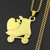 I Love Roller Skates Sympol Chain For Women Men Stainless Steel Gold Color Sports Femboy Egirl Design Pendant Necklace Jewelry