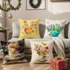 Painting Cup of Flowers Pillow Case Comfort Sofa Bed Silky elegant Invisible zipper Decorative cushion cover