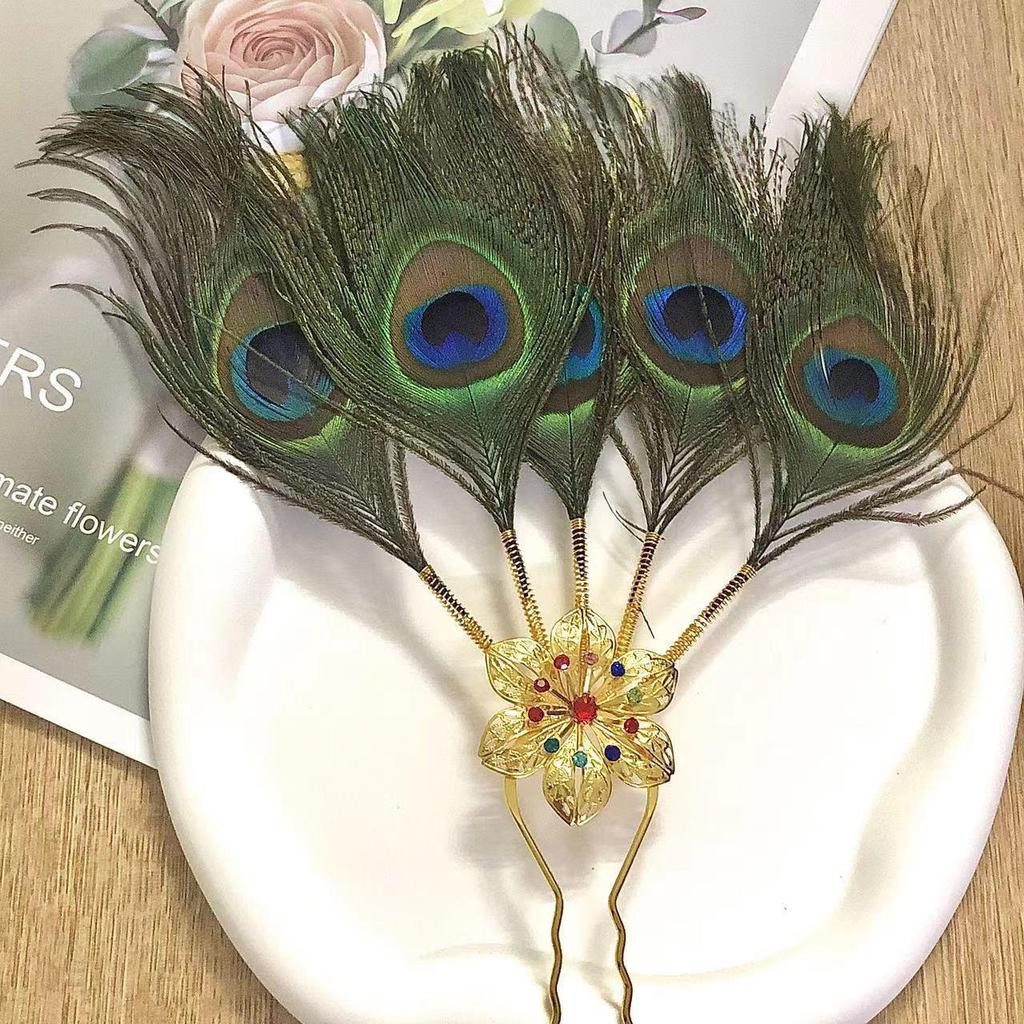 Dai Ethnic Gold Leaf Hairpin: Traditional Thai Headdress for Hanfu & Festival Performances