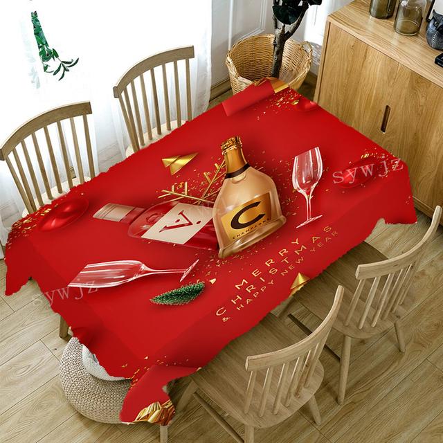 Față de masă de Crăciun Față de masă dreptunghiulară cu model de an Față de masă pentru sufragerie de uz casnic Față de masă de cafea Decorații antifouling