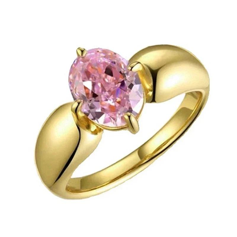 

CAOSHI Gold Color Women s Rings Sweet Pink Cubic Zirconia Wedding Engagement Beautiful Aesthetic Zircon Party Elegant Zircon 6