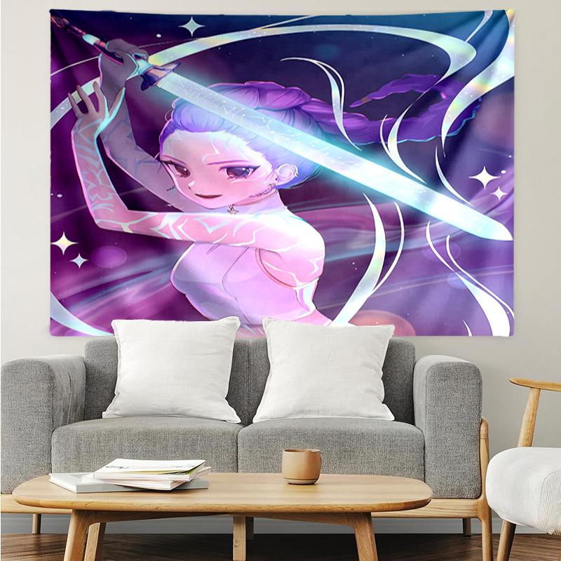 Kpop Hunter6 Tapestry for Bedroom Aesthetic Classroom Tapestries Wall Hanging for Living Room Dorm Office,Ideal Creative Gift