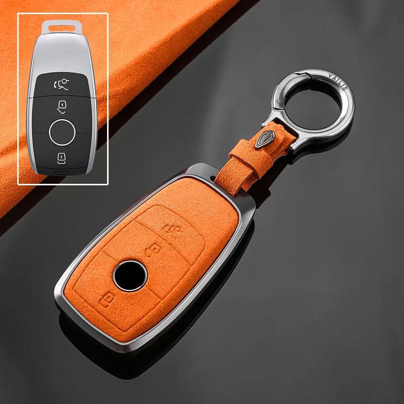 

Interior Mouldings New Aluminum Alloy Suede Car Key Case for Mercedes Benz A C E S G Class GLC CLA GLB GLS W205 W222 W223 S350 S