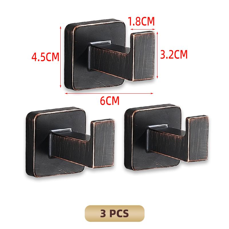 Metal Robe Hooks Black Bronze Wall Mount Hooks For Hanging Keys Clothes Hanger Door Robe Hook Bathroom Accessories FR209