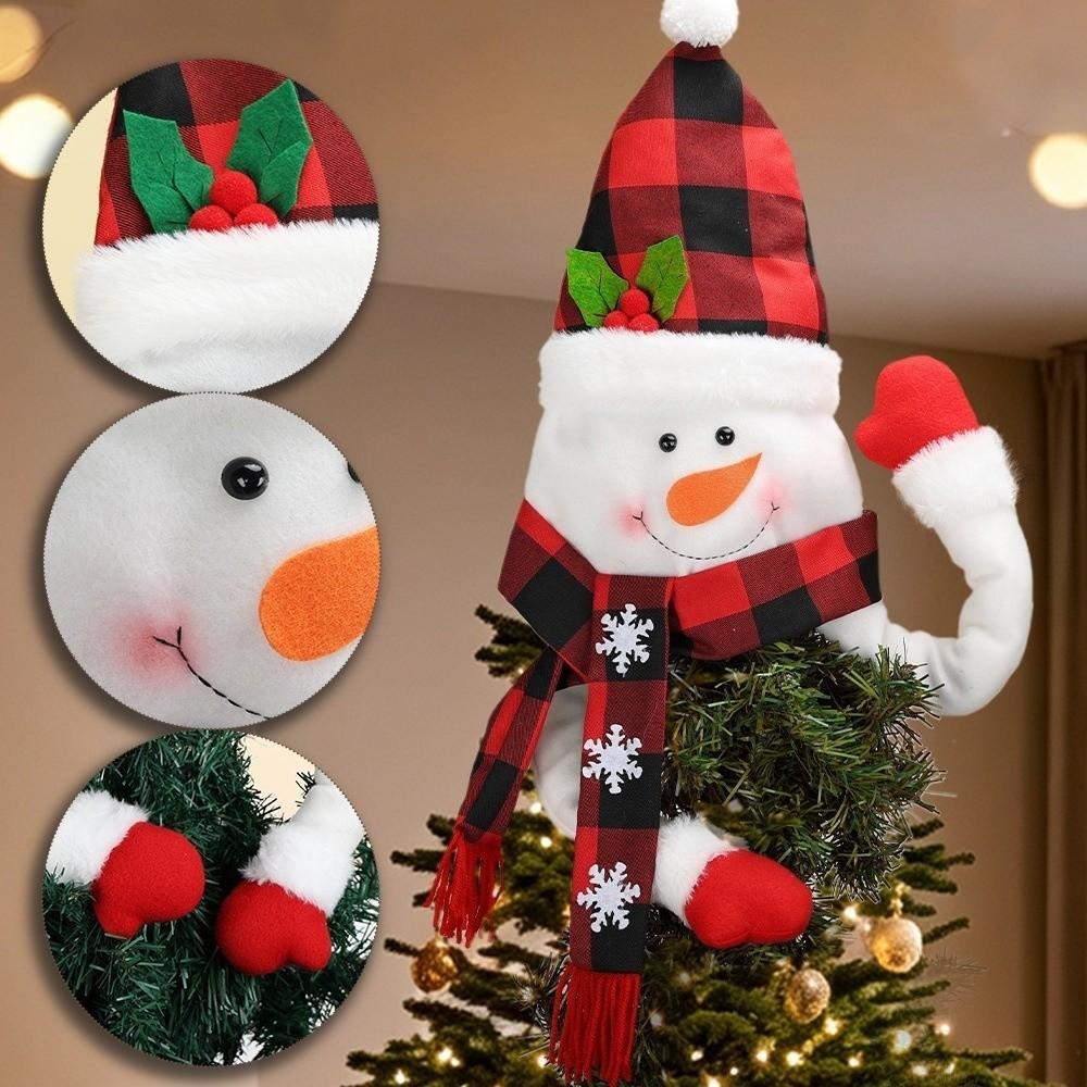 Cartoon Christmas Tree Top Decoration Snowman Xmas Tree Ornaments Holiday Decoration