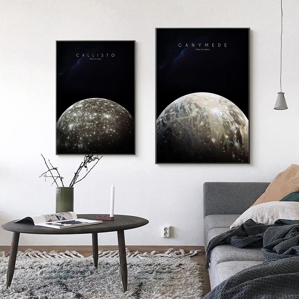 Solar System Planet Mercury Venus Earth Mars Jupiter Saturn Uranus Neptune Wall Poster Home Decor Canvas Painting Print Pictures