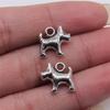 20pcs Puppy Dog Dachshund Bulldog Doghouse Charms Antique Silver Color Plated Pendants Jewelry Making DIY Handmade Craft