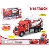 1:16 Pixar Toy Car 5pcs/Set Die-Cast Anime Lightning Mcqueen Mack Folding Flatbed Truck Model With Sound Light Interactive Gifts