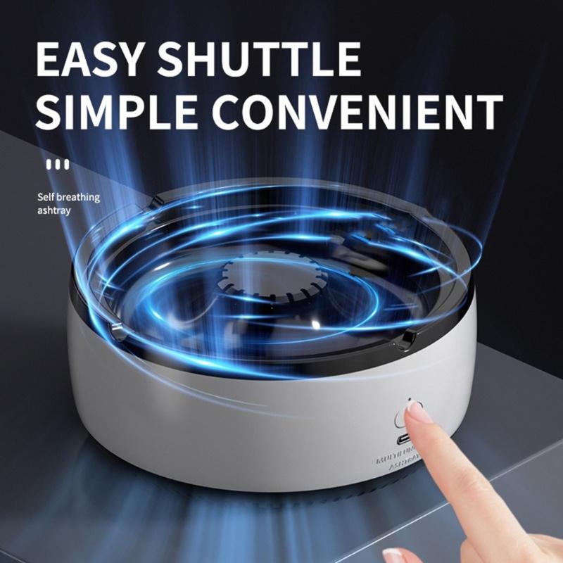 Multifunctional Smokeless Ashtray Air Purifier USB Charging for Freshing Air Indoors Home Office Car Use Reducing Odors