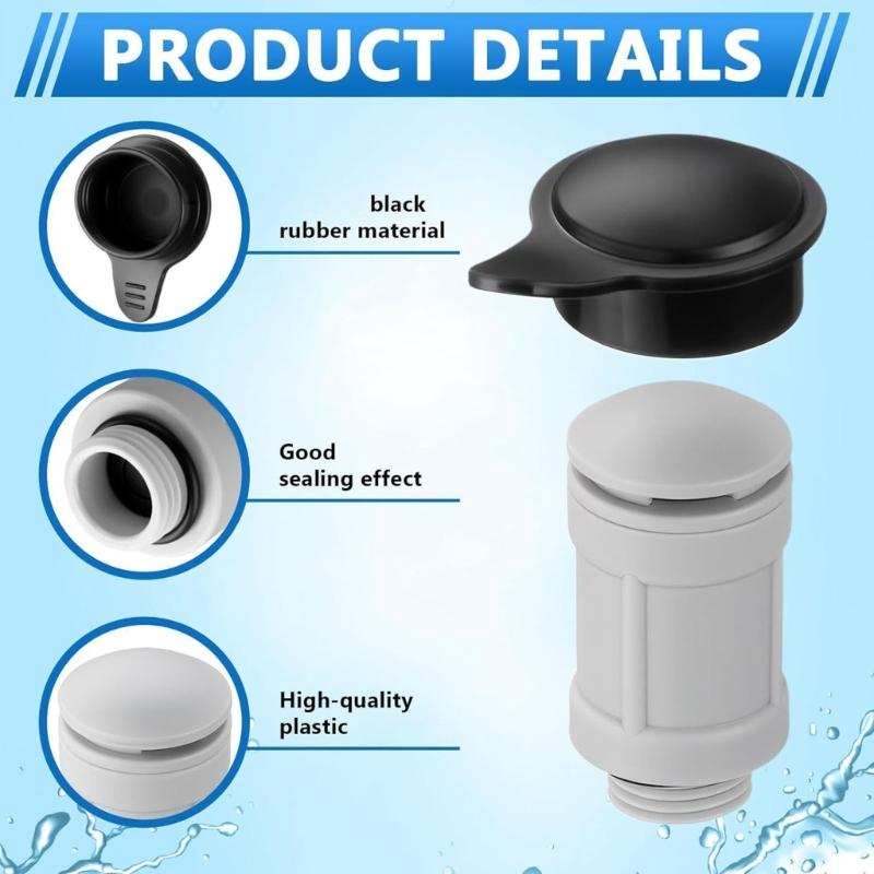 2Pcs 12363 12373 Air Jet Valves & Caps Ground Pool Air Injection Valves Replacement Caps Pool Air Injector Cover Easy to Use