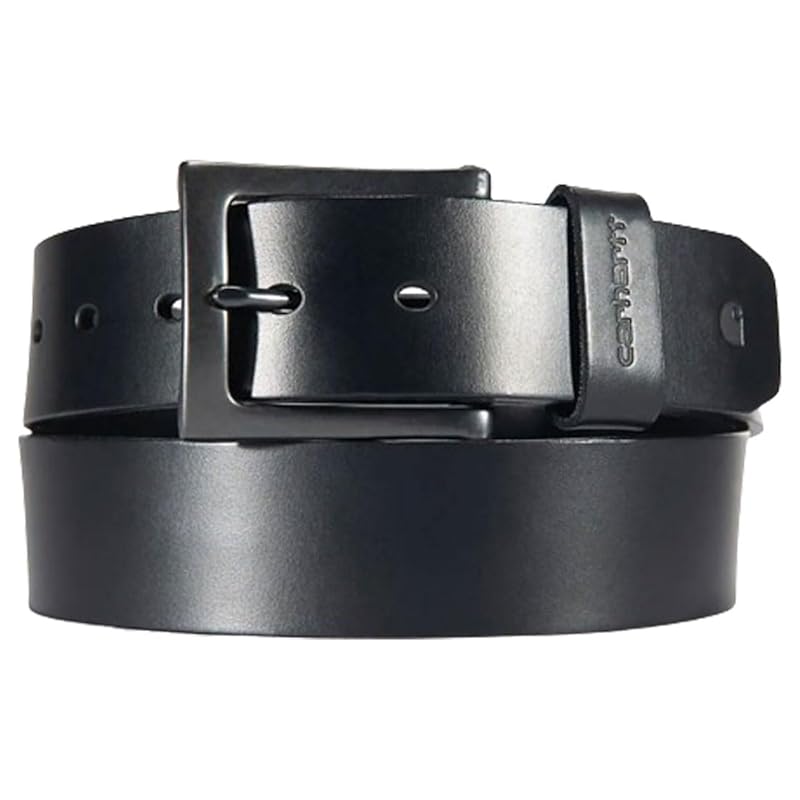 

[Carhartt] belt leather genuine leather gunmetal gift for men men s Burnished Leather Box Buckle Belt A0005510 BLACK(001) 36 [product]
