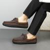 Große Größe 49 50 Herren Halbschuhe Warme Weiche Hausschuhe Leder Business Herren Mokassins Atmungsaktive Slipper Autofahrerschuhe