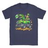 Dino St Patricks Day T Shirt Summer  Novelty TShirts Unisex Cotton Comfortable Plus Size Top Tees ShortSleeve YK Retro Tshirt
