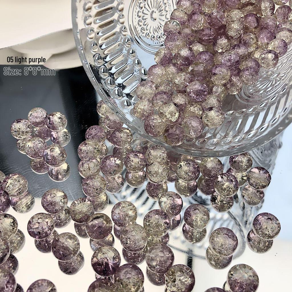 Purple Lampwork Glass Beads: Imitation Jade Fragments for DIY Jewelry Making