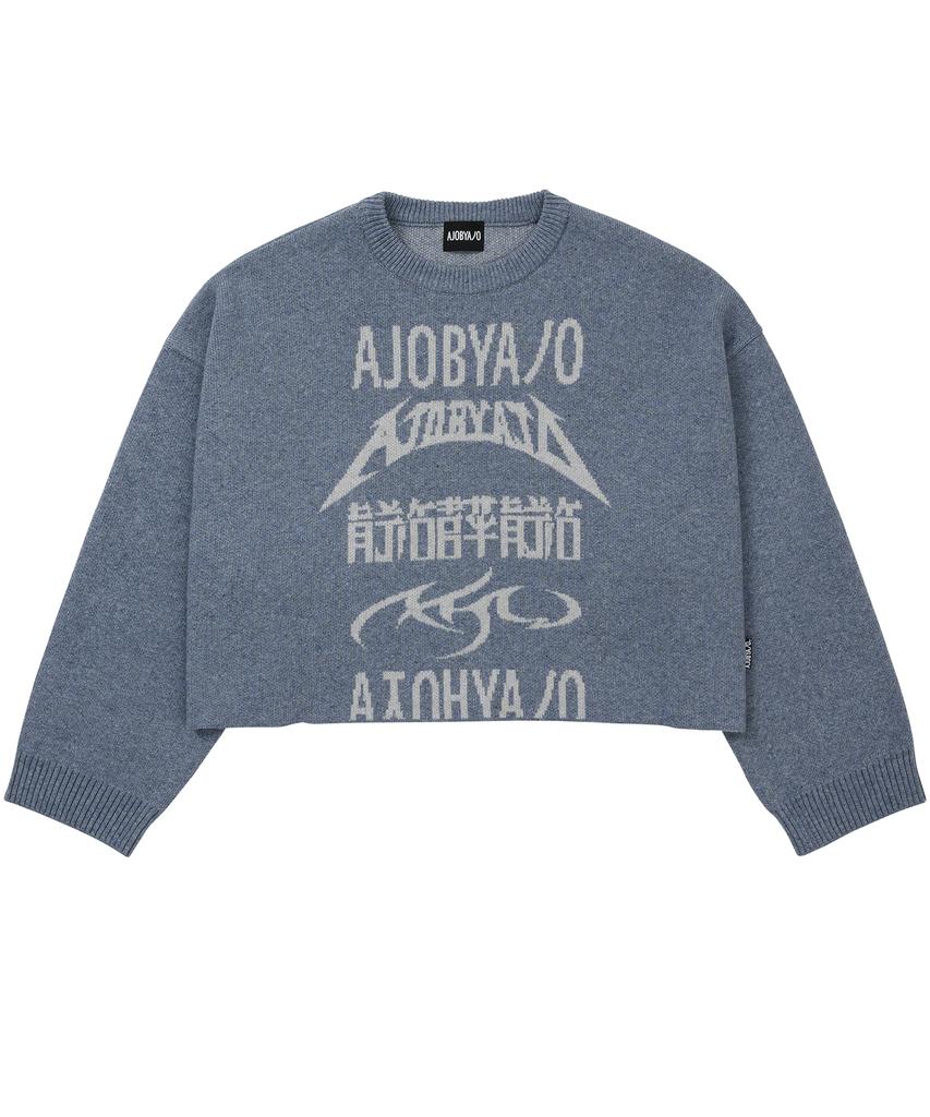 AJOBYAJO [Pba] Total Logo Cropped Sweater [Sky Blue]