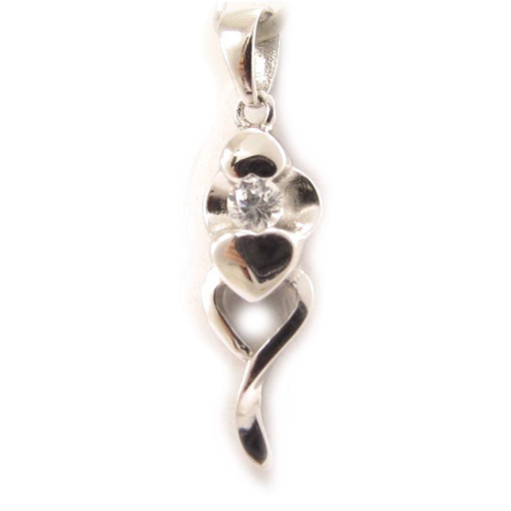 Les Trésors De Lily [C4648] - Bílý stříbrný přívěsek 'Cuddle'