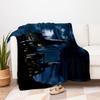 Fantasy Castle Night Sky Background Phone WallpaperBlanket Flannel Throw Blanket for Sofa, Bed, Travel, Camping, Office, Couch, Chair
