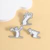 Fun Emotion Figure Enamel Pin Simple Outline Goofy Gesture Line Alloy Brooches Lapel Fashion Badge Jewelry Gift For Friends