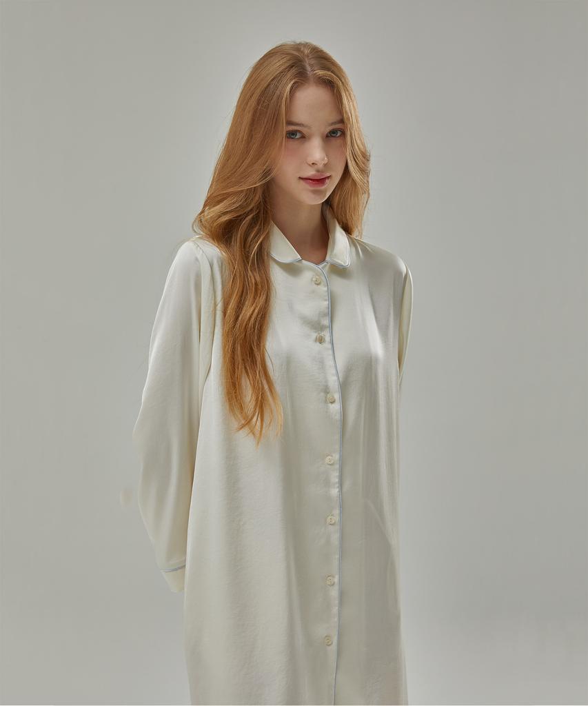 Tuelbeusseom Eggshell Mini Robe Dress - Cream