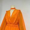 2023 Autumn Chiffon Ruffle Layered Long Dress for Women