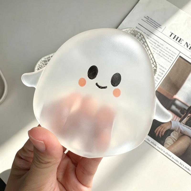 Halloween Geist Knet-Stressabbau-Spielzeug Transparent Weiß Wiederverwendbar Fidget Spielzeug Weich Verformbar Handentspannungsspielzeug Für Partygeschenk
