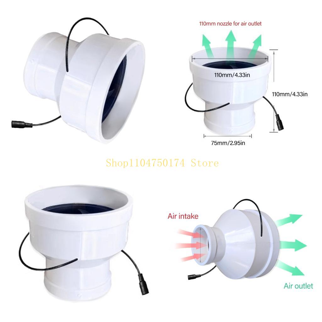 Inline Duct Fan 75mm to 110mm 12V 3W Ventilation Exhaust Fan Smokes Removal Fan for Effective Air Quality Improvement top sale