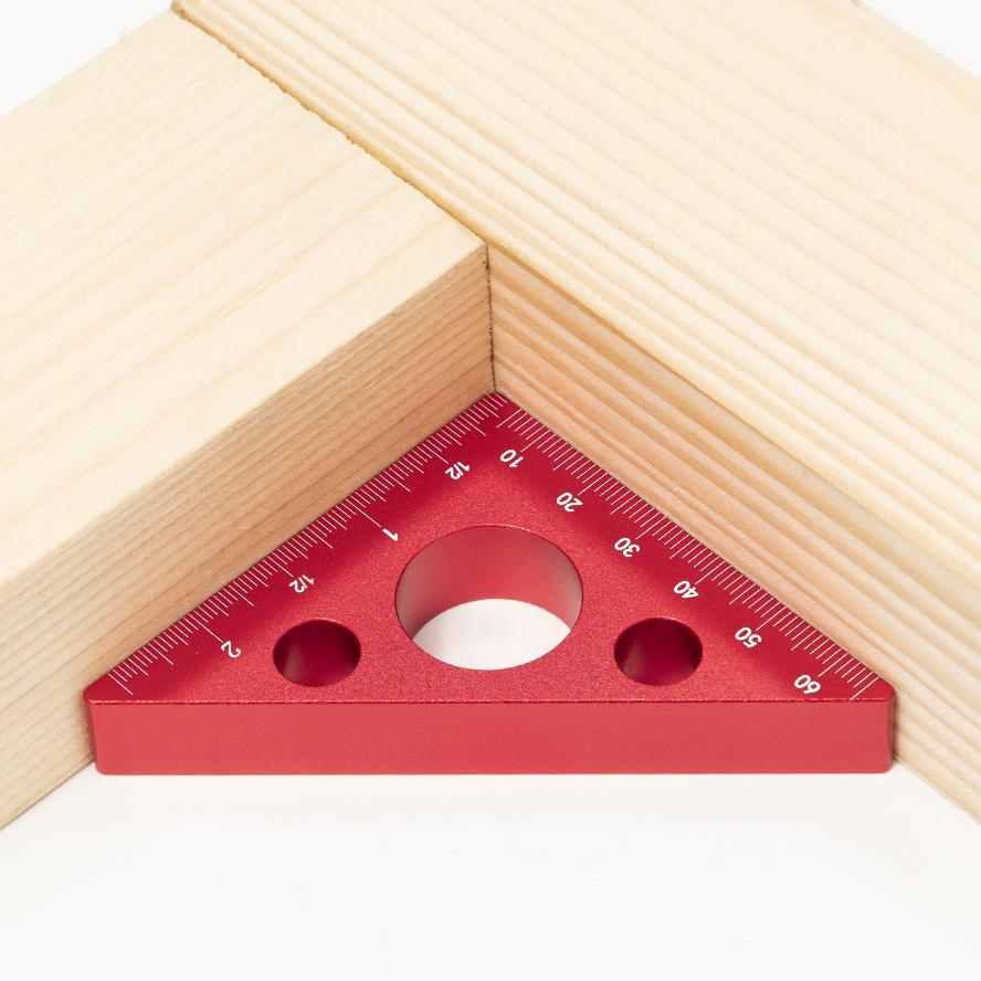 1 Pcs Ruler 45/90 Degree Metric Scale Precision Angle Ruler Aluminum Alloy Thickened Height Ruler Multifunction Woodw