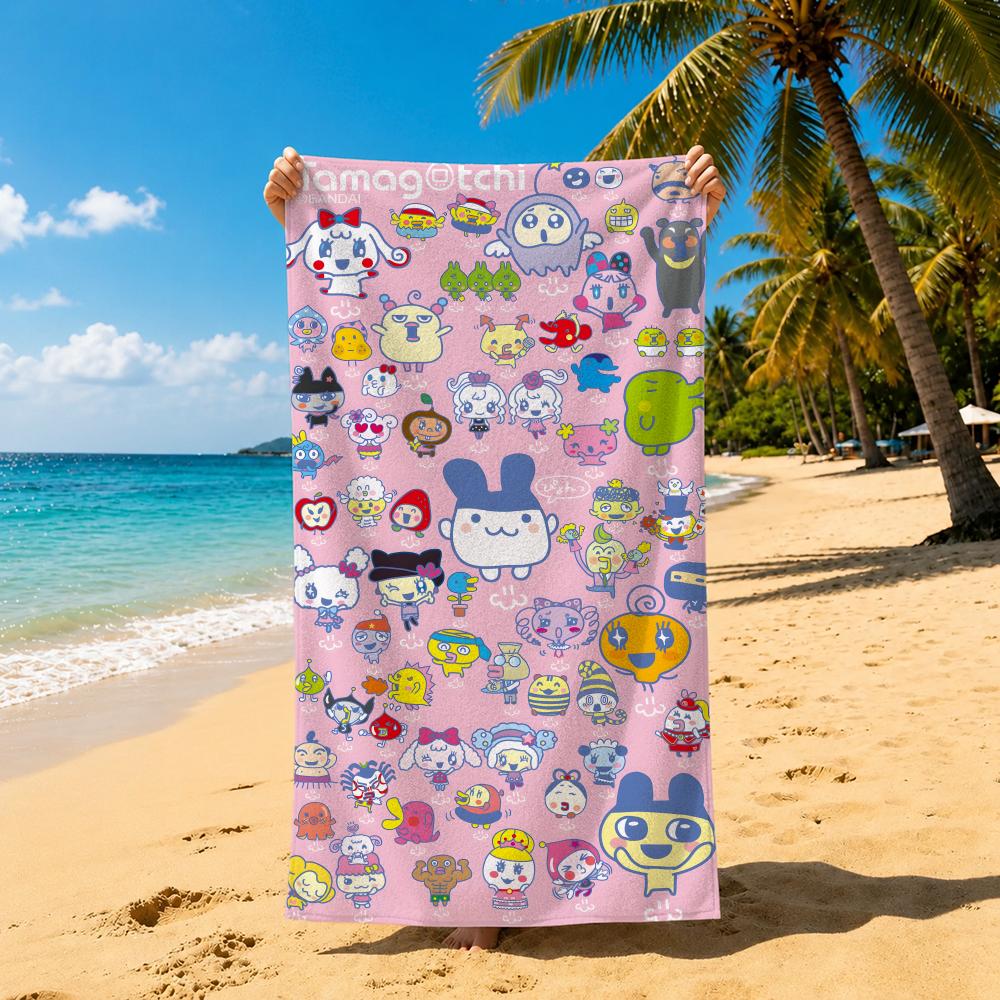 Toy Tamagotchi Towel Towel Soft Pool Gift For Travel Gym Shower Cool Camping Quick Dry Sports  Large Beach Towel