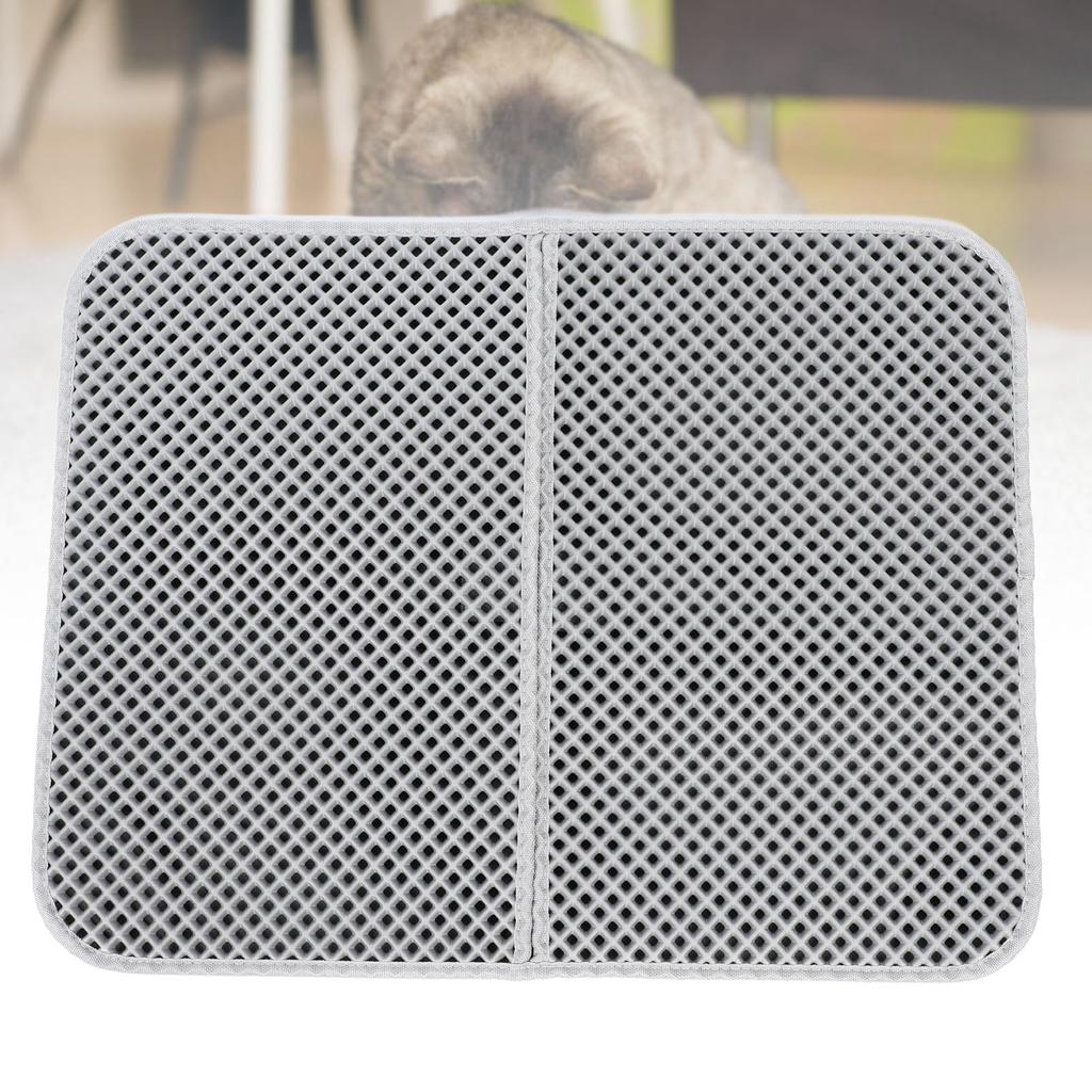 Cat Litter Mat Double Layer Scatter Control EVA Kitty Litter Mat Washable Litter Trapping Mat for Litter Box