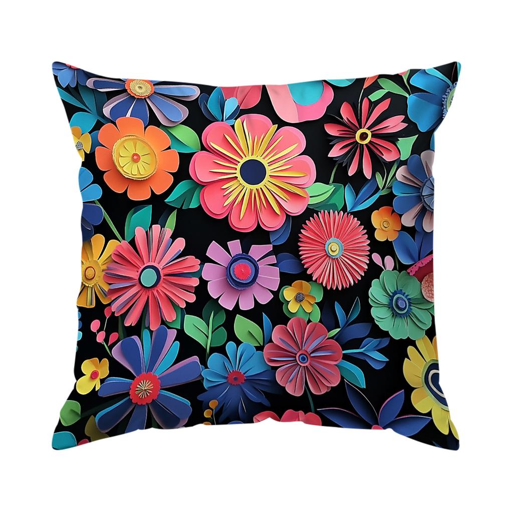 Abstract Flowers Cushion Pillowcase Printed Polyester 45X45Cm Throw Pillowcover Decorative Sofa Cushion Pillowslip Home Decor