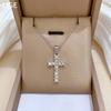 Light Luxury Zircon Cross Furnace Real Gold Necklace Female Collarbone Chain With Jewelry