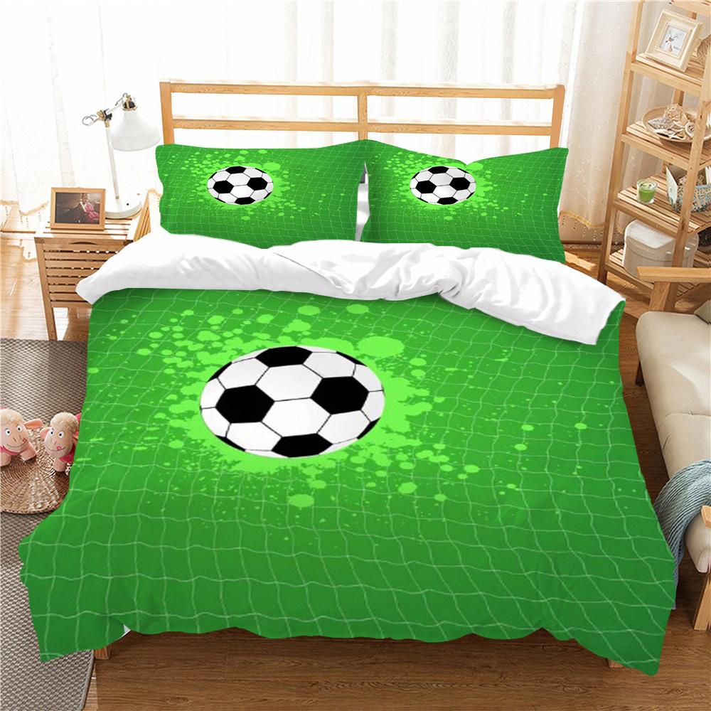 3D Soccer Print Bed Suit Bedding Quilt Cover Home Bedclothes Kids Gift Microfiber Comforter Breathable Duvet Cover